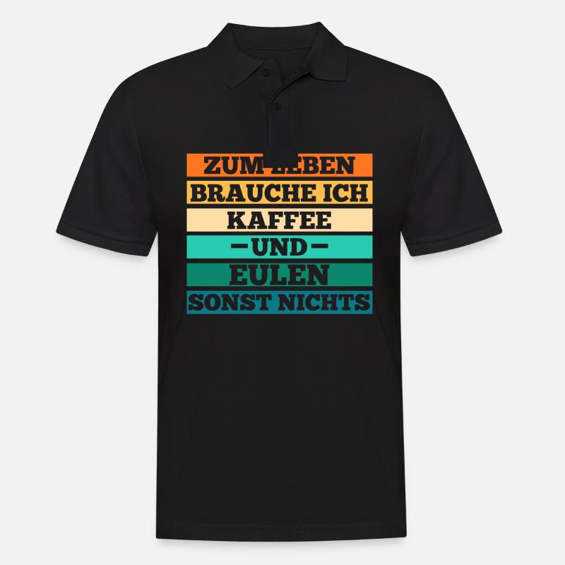 Kaffee Eulen - Männer Poloshirt - Schwarz