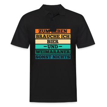 Hund Bier Weimaraner - Männer Poloshirt - Schwarz - Vorne - Kai (181cm)
