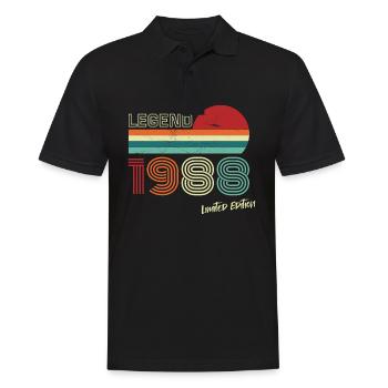 Legend 1988 Birthday Shirt Gift Anniversary - Men's Polo Shirt - black - Front - Kai (181cm)