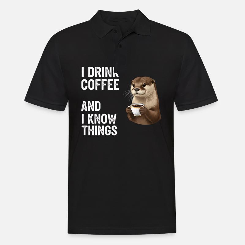 Kaffee Coffeeshop - Männer Poloshirt - Schwarz