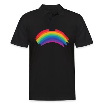 Awesome Rainbow Flag, LGBTQ Gay Lesbian Pride Gift - Men's Polo Shirt - black - Front - Kai (181cm)
