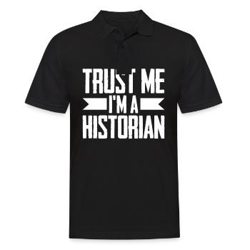 Lustiger Spruch für Geschichte Lehrer und - Männer Poloshirt - Schwarz - Vorne - Kai (181cm)
