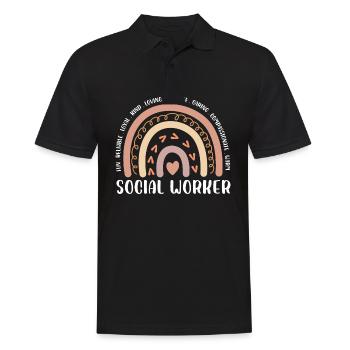 Reliable Loyal Kind Loving Dedicate Caring Social - Men's Polo Shirt - black - Front - Kai (181cm)