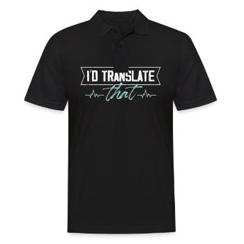 I'd translate that medical coder - Männer Poloshirt - Schwarz - Vorne - Kai (181cm)