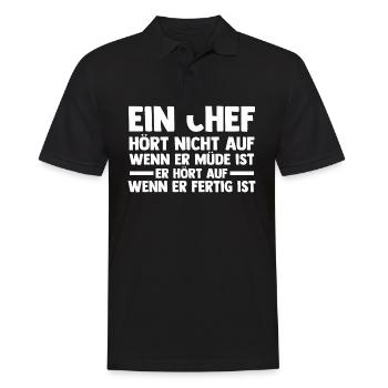 Arbeit Kollegen Büro Teamleiter Führungskraft Chef - Männer Poloshirt - Schwarz - Vorne - Kai (181cm)