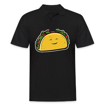Cartoon Taco - Männer Poloshirt - Schwarz - Vorne - Kai (181cm)