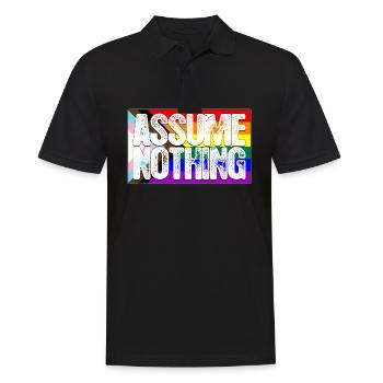 Angenommen Nichts LGBTQ Progress Pride Flagge - Männer Poloshirt - Schwarz - Vorne - Kai (181cm)