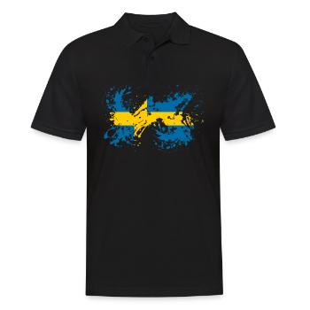 Suède Drapeau suédois drapeau noir - Polo Homme - noir - Devant - Kai (181cm)