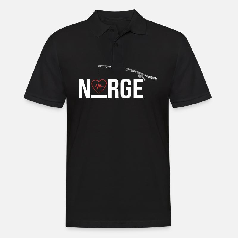 Norge Love small - Männer Poloshirt - Schwarz