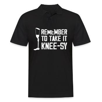 Remember to take it knee-sy | Prosthetic Leg - Men's Polo Shirt - black - Front - Kai (181cm)
