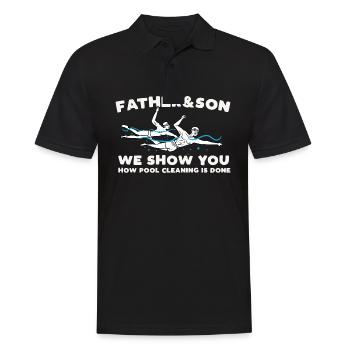 père fils nous vous montrons Design pour un fan de blagues de natation - Polo Homme - noir - Devant - Kai (181cm)