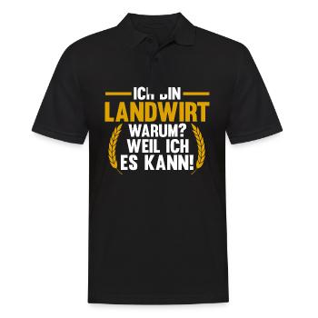 Landwirtschaft Bauer Landwirt - Männer Poloshirt - Schwarz - Vorne - Kai (181cm)