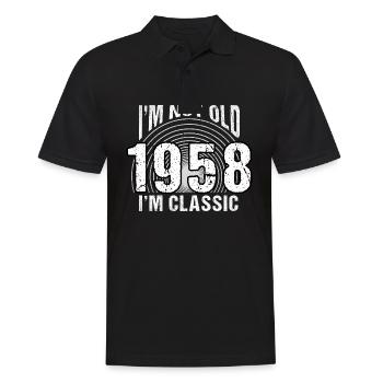 Vintage 1958 Retro 66 Years Old - I'm Not Old, - Men's Polo Shirt - black - Front - Kai (181cm)