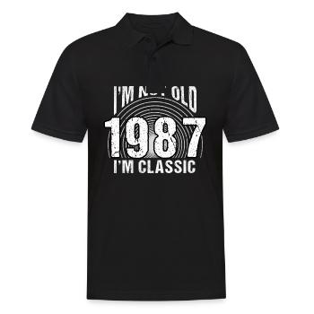 Vintage 1987 Retro 37 Years Old - I'm Not Old, - Men's Polo Shirt - black - Front - Kai (181cm)