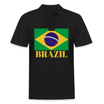 Vintage C’est dans mon ADN Brésil Drapeau BRÉSILIEN BRÉSIL - Polo Homme - noir - Devant - Kai (181cm)
