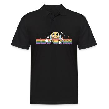 Les Bee An - Fierté lesbienne LGBT - Mais d’abord, - Polo Homme - noir - Devant - Kai (181cm)