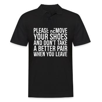 S’il vous plaît, enlevez vos chaussures et ne prenez pas de pari - Polo Homme - noir - Devant - Kai (181cm)
