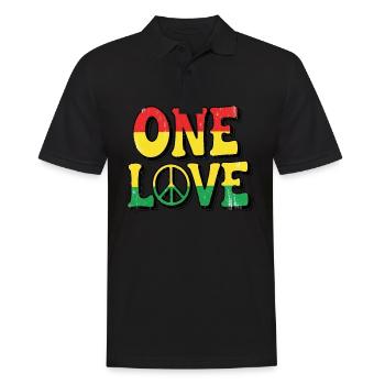 Reggae Culture Life Freedom Love and Happy Vibes - Männer Poloshirt - Schwarz - Vorne - Kai (181cm)