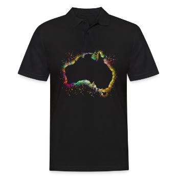 Australien Kontinent - Männer Poloshirt - Schwarz - Vorne - Kai (181cm)