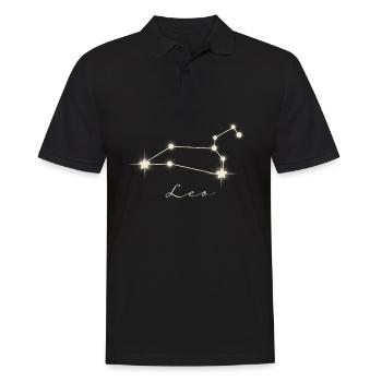Sternzeichen Löwe - Männer Poloshirt - Schwarz - Vorne - Kai (181cm)