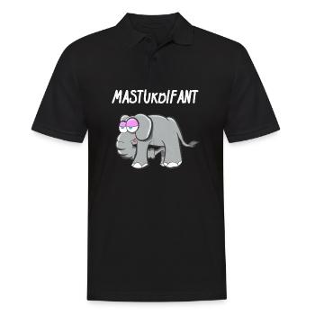 Elefant, Lustig Mastubieren - Männer Poloshirt - Schwarz - Vorne - Kai (181cm)