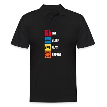 Gamer - Männer Poloshirt - Schwarz - Vorne - Kai (181cm)
