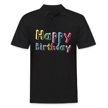 Congratulations Birthday Gift - Men's Polo Shirt - black - Front - Kai (181cm)