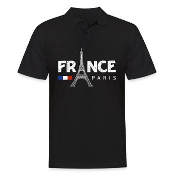 Paris Frankreich Franzose Französisch - Männer Poloshirt - Schwarz - Vorne - Kai (181cm)