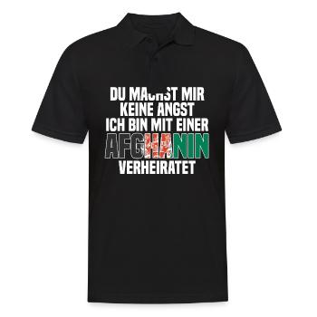 Du machst mir Keine Angst ich bin mit einer Afghan - Männer Poloshirt - Schwarz - Vorne - Kai (181cm)