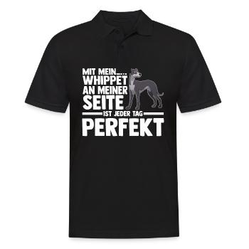 Hund Whippet - Männer Poloshirt - Schwarz - Vorne - Kai (181cm)