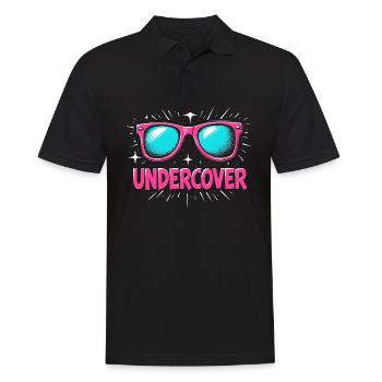 Funny Sunglasses and Undercover Speech Costume - Men's Polo Shirt - black - Front - Kai (181cm)