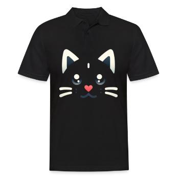 Chatons Kawaii, Animaux de compagnie - Polo Homme - noir - Devant - Kai (181cm)
