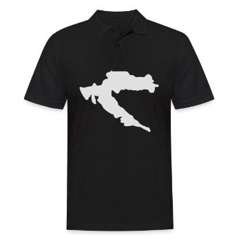 Kroatien Land Umriss Moja Domovina Fan - Männer Poloshirt - Schwarz - Vorne - Kai (181cm)