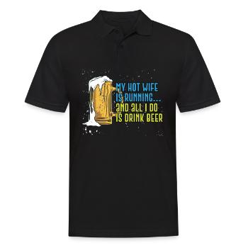 Lustiges Marathon Läufer Cross Country Marathoner - Männer Poloshirt - Schwarz - Vorne - Kai (181cm)