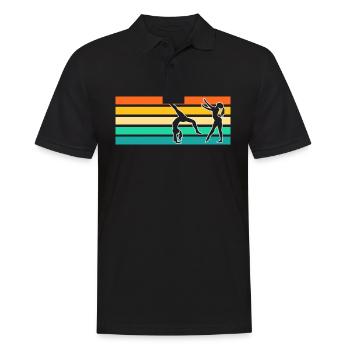 Turnen Gymnastik Turner - Männer Poloshirt - Schwarz - Vorne - Kai (181cm)