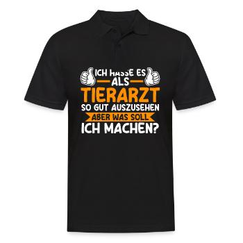 Veterinär Tiermedizin Tierarzt - Männer Poloshirt - Schwarz - Vorne - Kai (181cm)