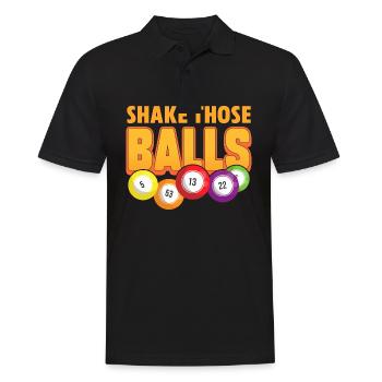 Shake those balls and win big | Bingo - Männer Poloshirt - Schwarz - Vorne - Kai (181cm)