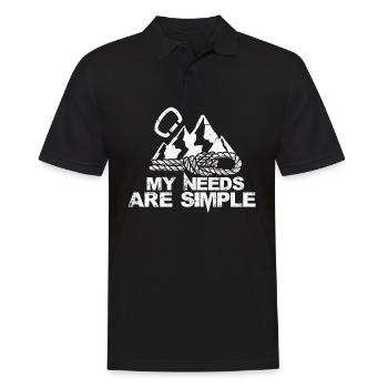 My needs are simple mountain hiking - Männer Poloshirt - Schwarz - Vorne - Kai (181cm)