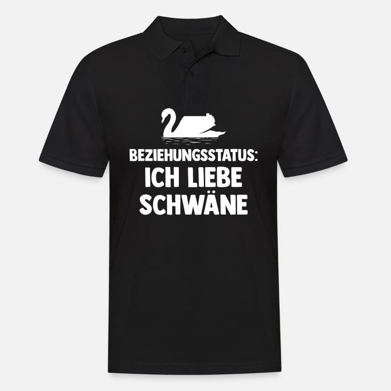 Schwan - Männer Poloshirt - Schwarz