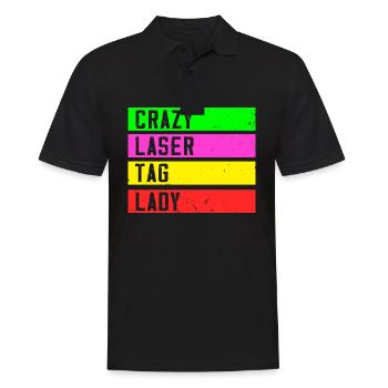 Crazy Laser Tag Lady - Polo Homme - noir - Devant - Kai (181cm)