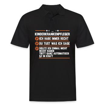 Pfleger Pflegekraft Kinderkrankenpfleger - Männer Poloshirt - Schwarz - Vorne - Kai (181cm)