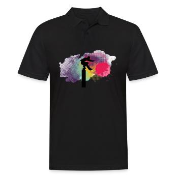 Parkours Sihouette Balance Splash - Polo Homme - noir - Devant - Kai (181cm)
