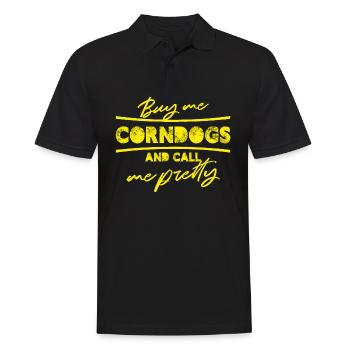 Buy me corn dogs and call me pretty - Männer Poloshirt - Schwarz - Vorne - Kai (181cm)