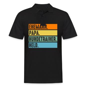 Hundetraining Vater Papa Hundeschule Hundetrainer - Männer Poloshirt - Schwarz - Vorne - Kai (181cm)
