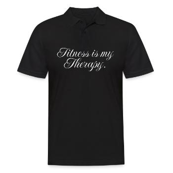 Fitness is my Therapy - Men's Polo Shirt - black - Front - Kai (181cm)