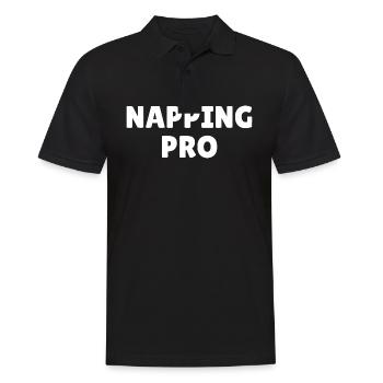 Napping pro, funny napping slogan - Men's Polo Shirt - black - Front - Kai (181cm)