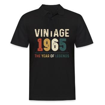 59 Jahre alter Jahrgang 1965 Geschenke zum 59. Geburtstag - Männer Poloshirt - Schwarz - Vorne - Kai (181cm)