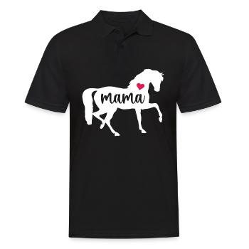 Cheval maman fête des mères chemise maman amant cadeau mignon - Polo Homme - noir - Devant - Kai (181cm)