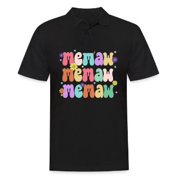 Memaw Gifts For Grandma Retro Vintage Mother's Day - Men's Polo Shirt - black - Front - Kai (181cm)