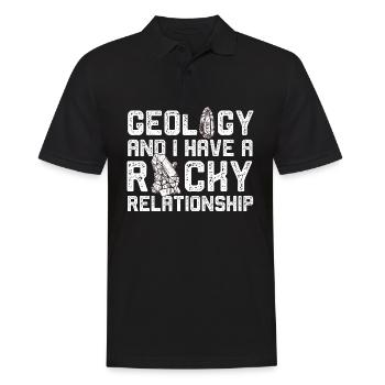 Geology and I have a rocky relationship - Men's Polo Shirt - black - Front - Kai (181cm)